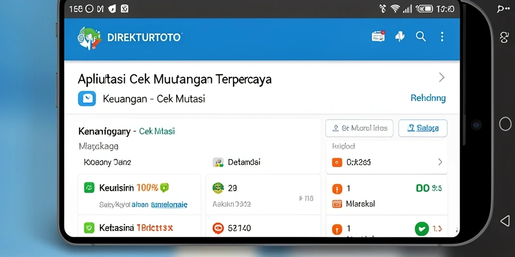 Antarmuka aplikasi Cek Mutasi DIREKTURTOTO yang modern dan informatif.