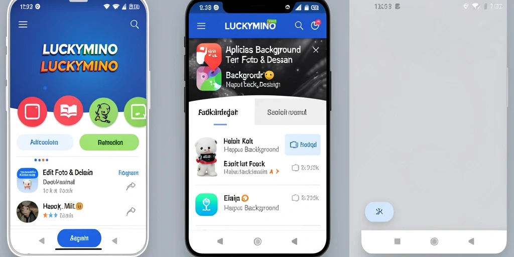 Tampilan antarmuka aplikasi LUCKYMINO dalam menghapus background gambar.