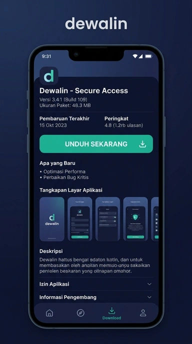 Tampilan halaman APK dewalin